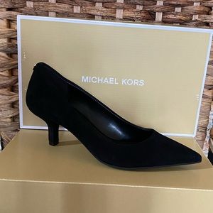 Michael Kors Katerina Kitten Black Suede Pumps